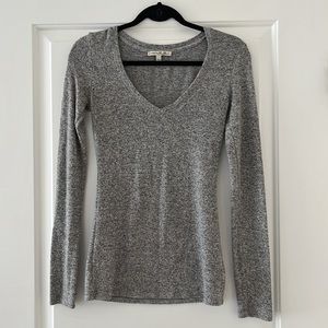 Express Gray V-Neck Sweater